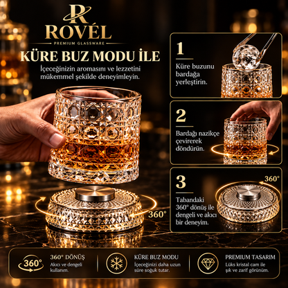ROVELSPIN™ 360° Dönen Premium Viski Bardağı | Özel Tasarım