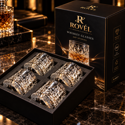 ROVELSPIN™ 360° Dönen Premium Viski Bardağı | Özel Tasarım