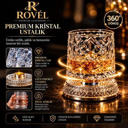 ROVELSPIN™ 360° Dönen Premium Viski Bardağı | Özel Tasarım