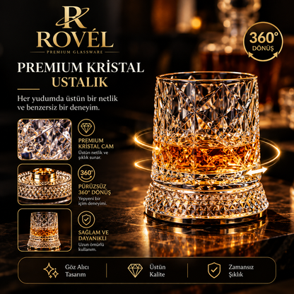 ROVELSPIN™ 360° Dönen Premium Viski Bardağı | Özel Tasarım